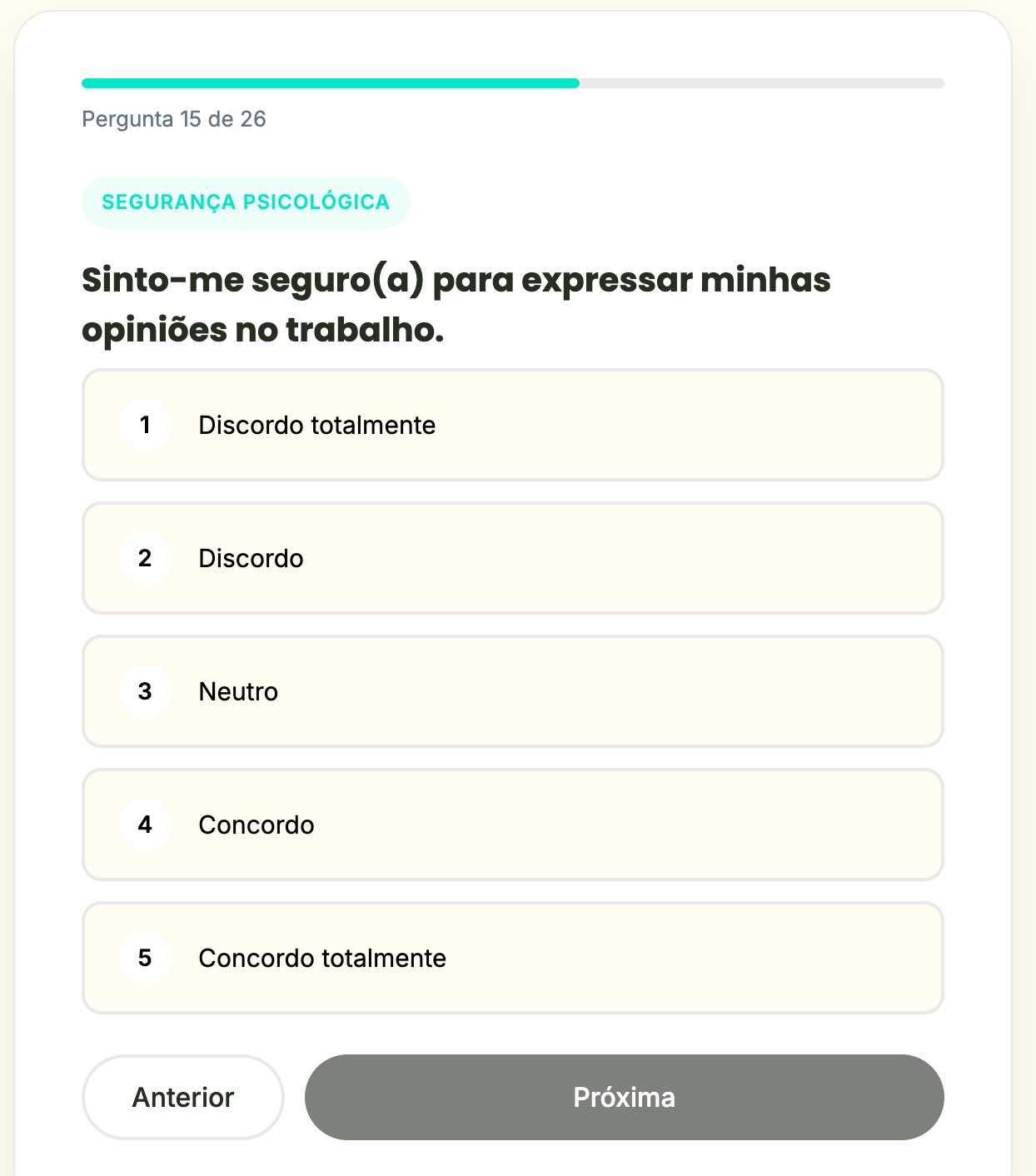 Diagnóstico — pergunta segurança